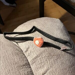 Black Elastic charm with Orange Baseball Glove Charm 1334